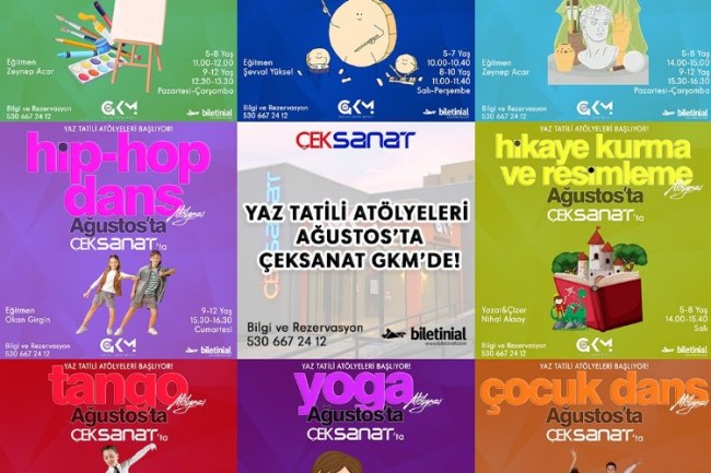 Yaz tatili atölyeleri Ağustos'ta ÇEKSANAT GKM'de