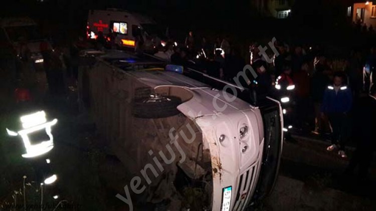 DÜĞÜN DÖNÜŞÜ KAZA: 13 YARALI, 1 ÖLÜ..