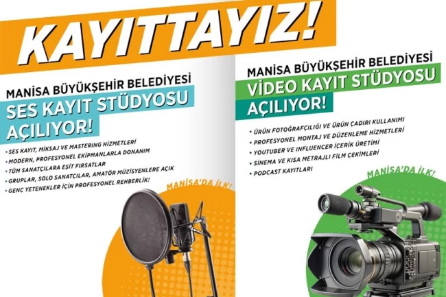 Manisa'dan ücretsiz video ve ses kayıt stüdyosu desteği