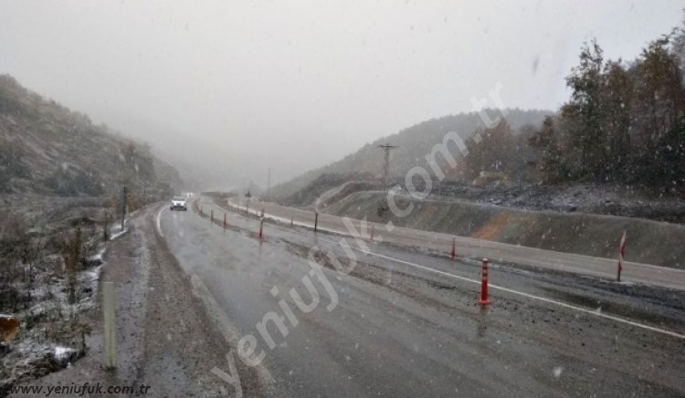 SÜRÜCÜLER DİKKAT!.. KAR YAĞIŞI BAŞLADI..
