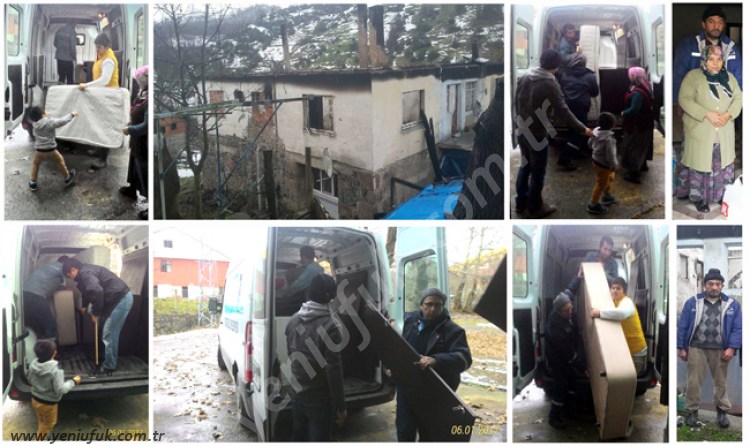 EVİ YANAN AİLEYE, KARADENİZ EREĞLİ BELEDİYESİ SAHİP ÇIKTI