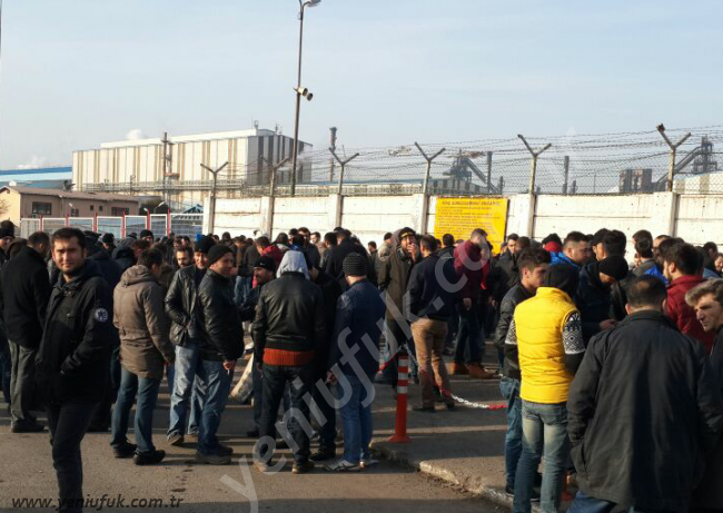 SON DAKİKA..TAŞERON İŞÇİLERİ AYAKLANDI
