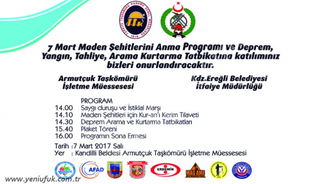 MADEN ŞEHİTLERİ ANILACAK..