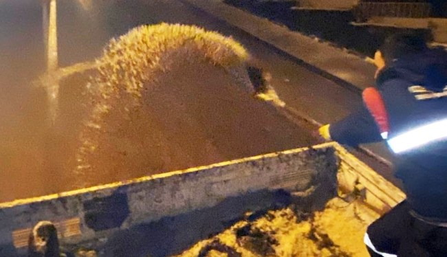 Tuzlama çalışmaları gece boyu devam etti