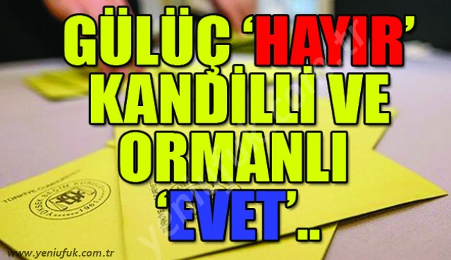 GÜLÜÇ 'HAYIR', KANDİLLİ VE ORMANLI 'EVET'..