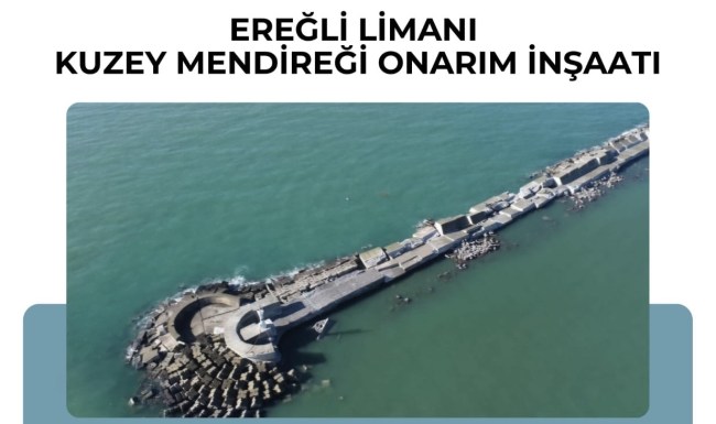 Kdz.Ereğli Limanı Kuzey Mendireği onarılıyor