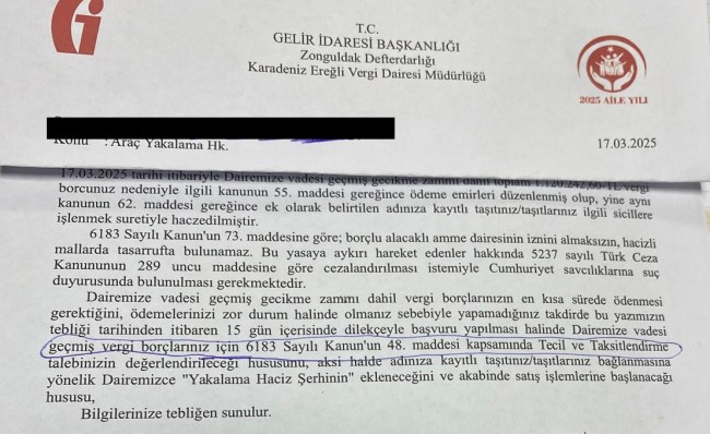 Bayram öncesi vergi dairesinden araçlara yakalama kararı