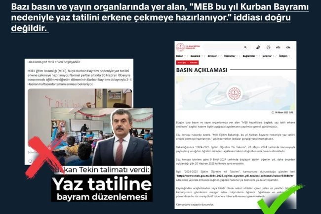 MEB : Yaz tatili erkene çekilmedi!