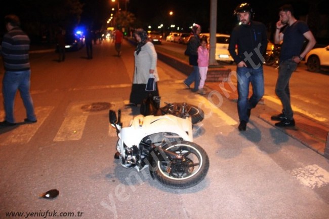 SAHİLDE MOTOSİKLET KAZASI