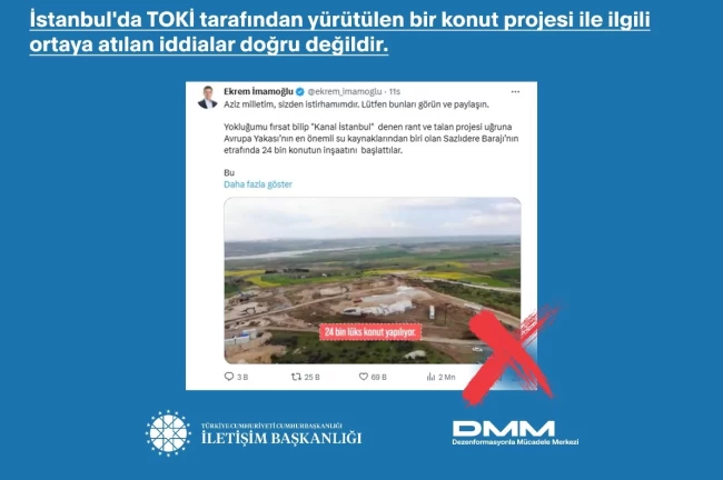 TOKİ'nin İstanbul Arnavutköy'deki konut projesi iddialarına yalanlama
