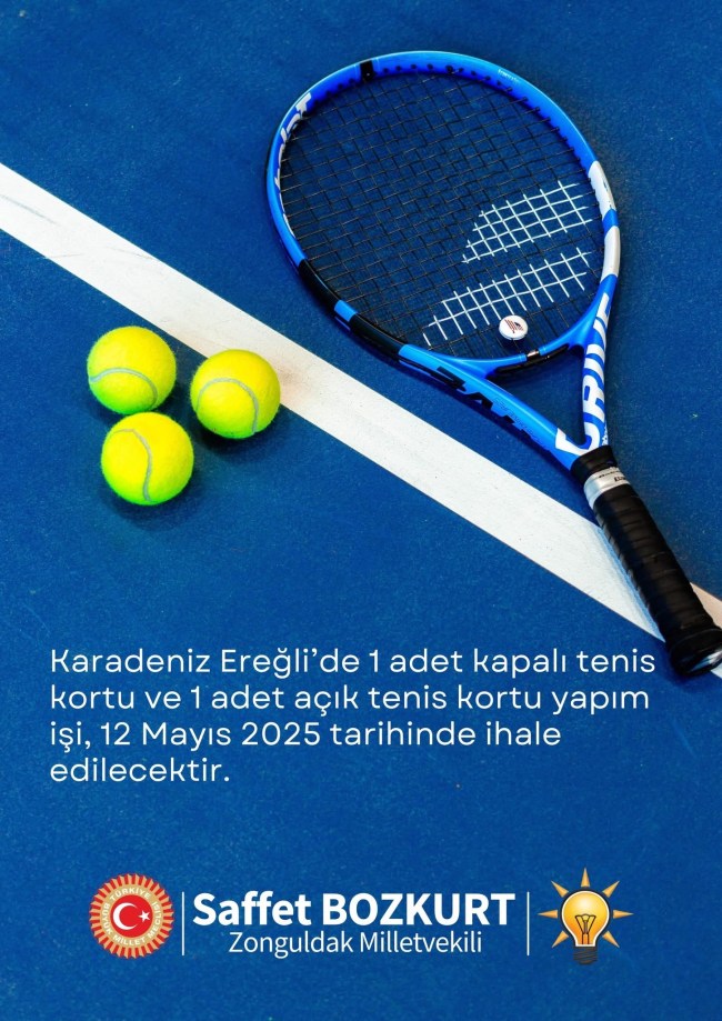 Kdz.Ereğli’ye 2 yeni tenis kortu yapılıyor