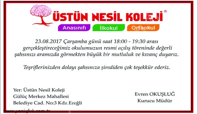 ÜSTÜN NESİL 'RESMEN' AÇILIYOR..