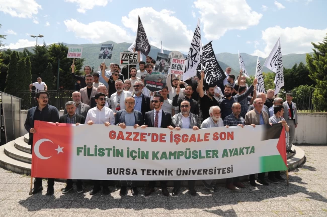 Bursa Teknik Üniversitesi'nde Gazze için çadır nöbeti