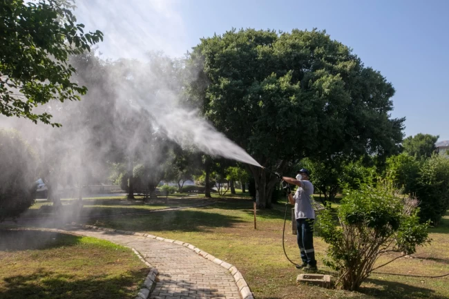 İzmir Güzelbahçe'de sezon ilaçlaması başladı