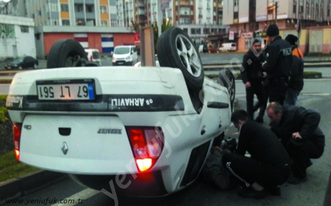 ARAÇ TERS DÖNDÜ!..