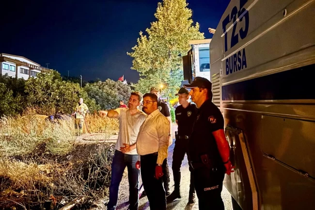 Mudanya Yolu'ndaki yangın kontrol altına alındı! 4 dönüm alan zarar gördü!