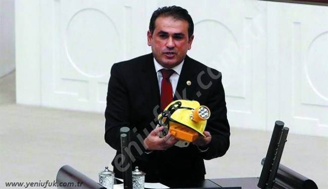 MECLİSTE MADENCİ BARETİYLE KONUŞMA YAPTI!..