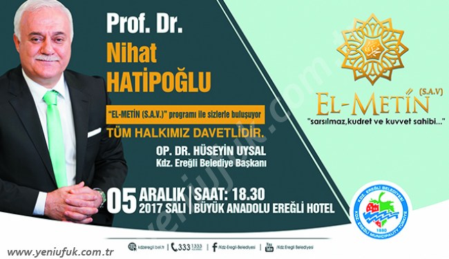 HATİPOĞLU, EREĞLİ'YE GELİYOR..