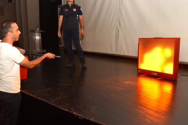 Bursa Yıldırım Belediyesi'nden çalışanlarına yangın eğitimi