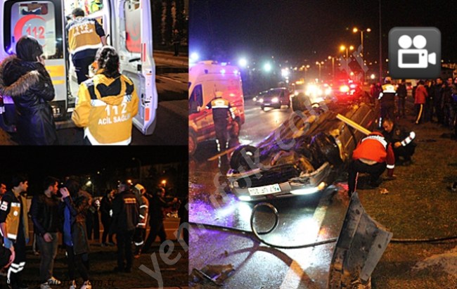 OTOMOBİL TAKLA ATTI..2 YARALI..