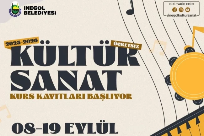 İnegöl Belediyesi'nin kültür sanat kurslarında kayıtlar başladı