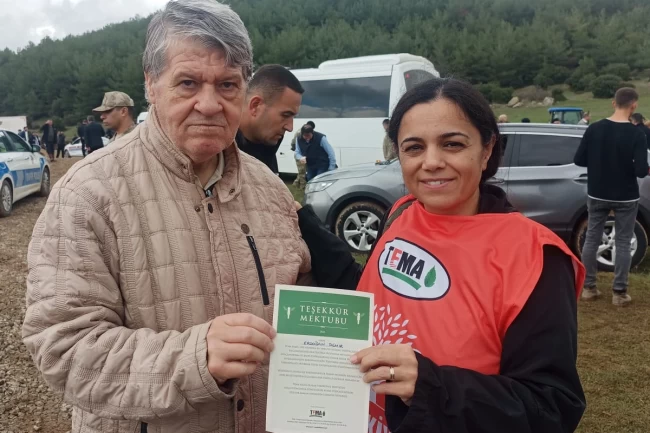 Erdoğan Demir'e TEMA'dan teşekkür belgesi