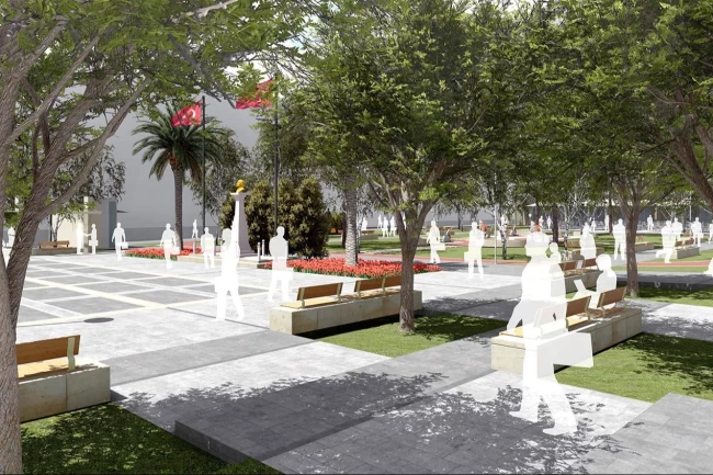 İzmir'in Kınık ilçesi Cumhuriyet Meydanı yenileniyor