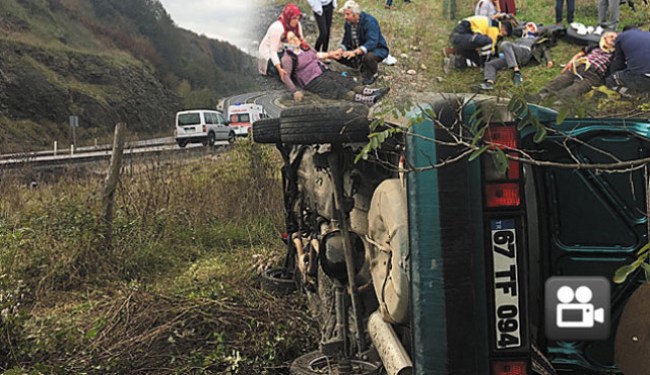 Otomobil takla attı: 1’i ağır 4 yaralı