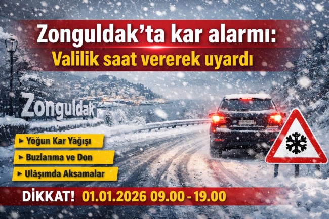 Zonguldak’ta kar alarmı: Valilik saat vererek uyardı