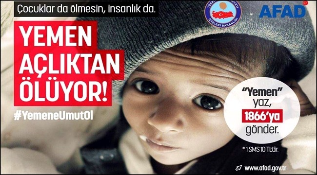 AFAD'dan Yemen'e Yardım Kampanyası