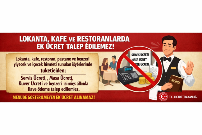 Restoranlarda ilave ücret resmen kaldırıldı