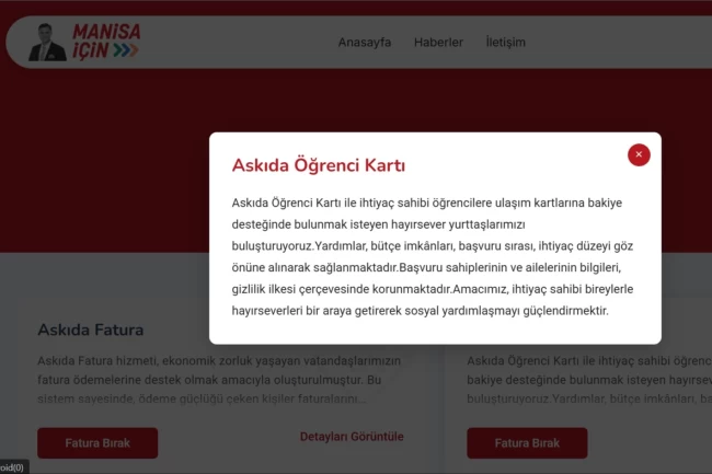 Manisa Büyükşehir'den 'askıda' destek
