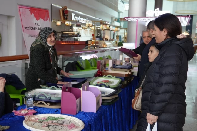 Ankara Keçiören'de konukevi sakinlerinden el emeği sergisi