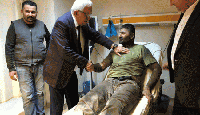 Posbıyık'tan madenciye geçmiş olsun ziyareti..