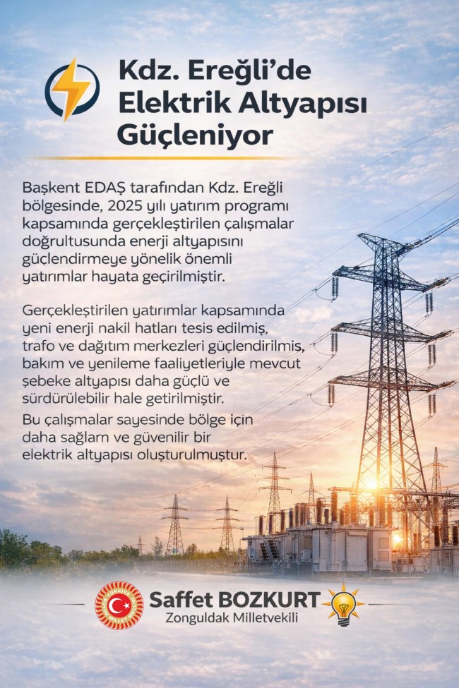 Kdz. Ereğli’de Elektrik Altyapısı Güçleniyor