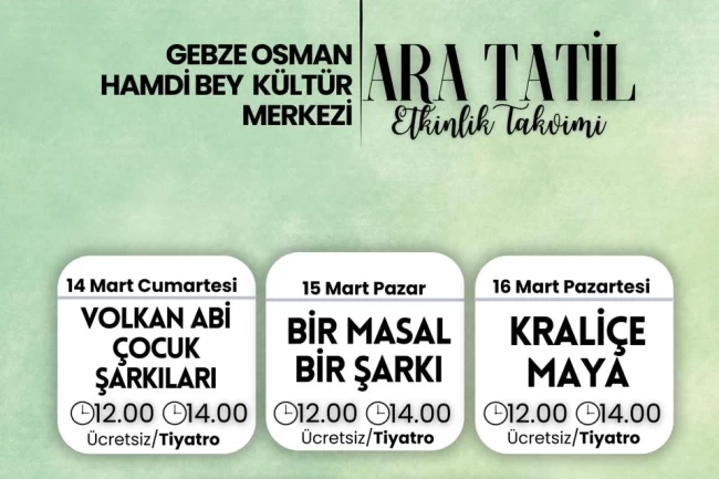 Ara tatil keyfi Gebze'de yaşanacak