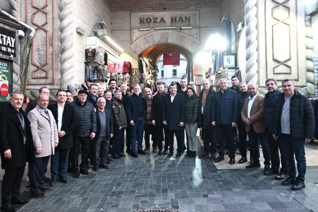 BTSO yönetimi Tarihi Çarşı ve Hanlar'da esnafla buluştu