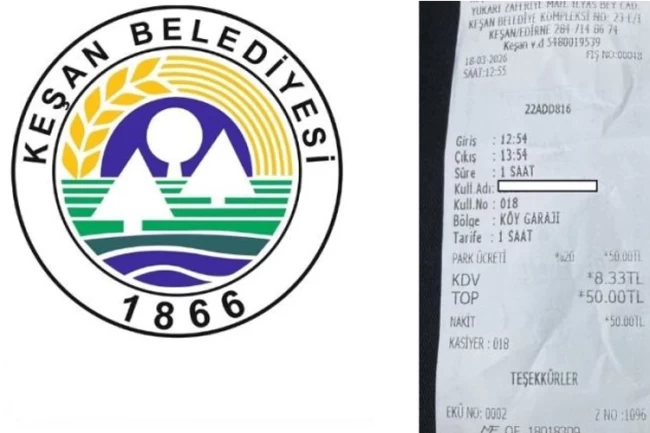 Keşan'da program çıkışı otopark tahsilatı tepkisi!