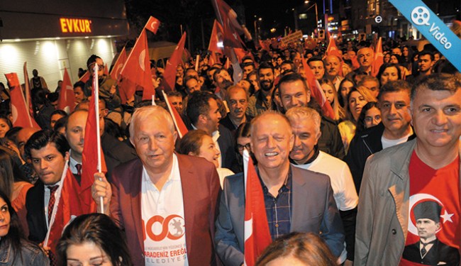 Binlerce Ereğlili tarihi zafer için yürüdü!..