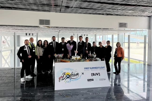 Milas-Bodrum Havalimanı sezonun ilk dış hat uçuşunu karşıladı