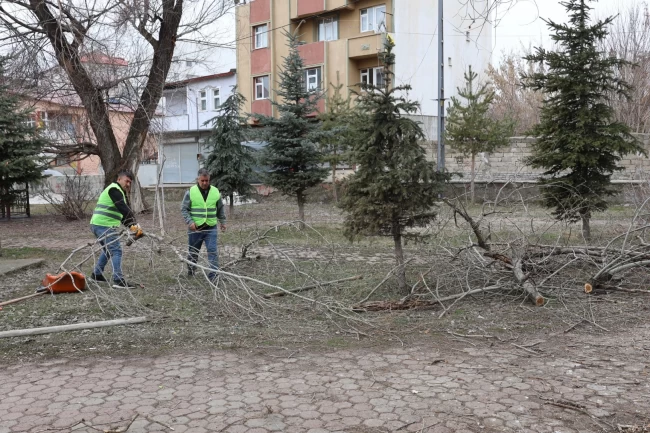 Ağrı'da park ve yeşil alanlarda yenileme çalışmaları