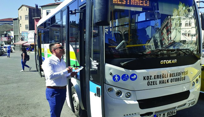 Halk otobüsleri denetlendi