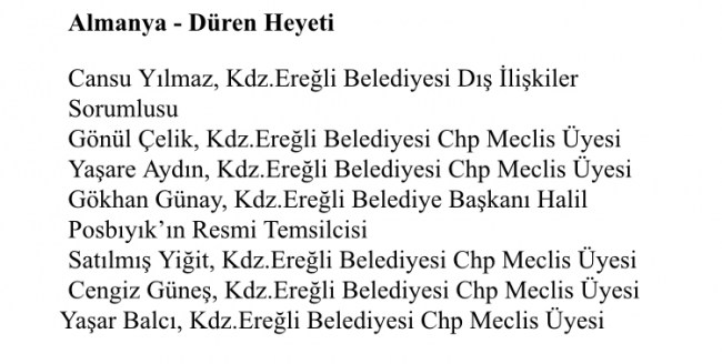 Düren heyeti belli oldu...