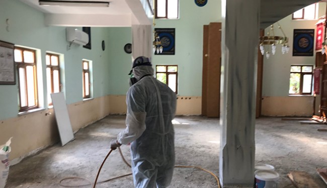 Güneşli'de sel sonrası ilaçlama yapıldı