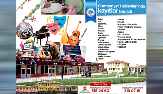 Cumhuriyet halk evi'nde kurs kayıtları başladı