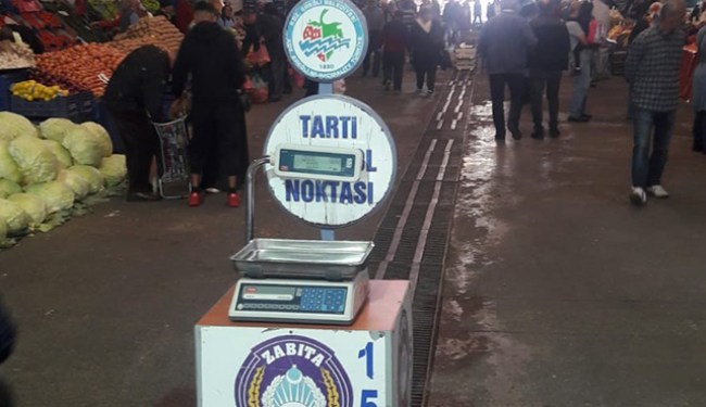 Pazaryerinde, tartı kontrol noktası kuruldu