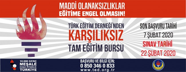Tam Eğitim Bursu Sınavı 22 Şubat’ta