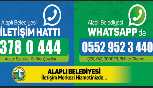 Alaplı belediyesinden whatsapp ihbar hattı..