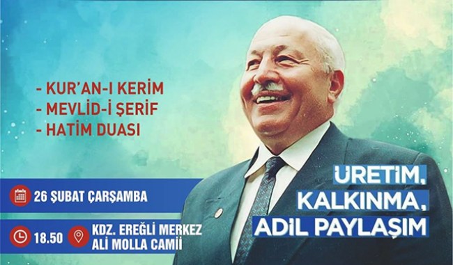 Vefatının 9. yılında Ereğli'de anılacak..