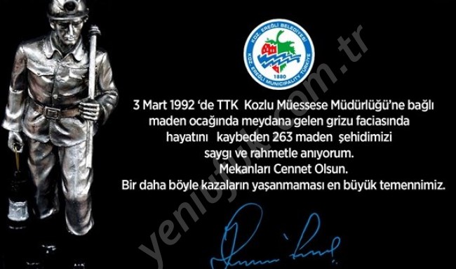 Kozlu grizu kurbanlarını anıyor